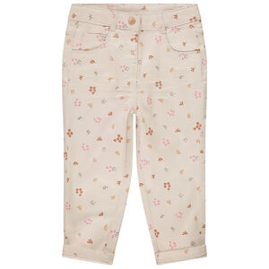 Pantalón slim estampado y forrado de jersey para niña 