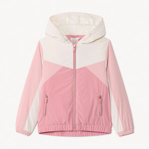 Cortavientos forrado con efecto color block para niña 