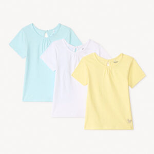 Conjunto de 3 camisetas de manga corta lisas para niña bebé 
