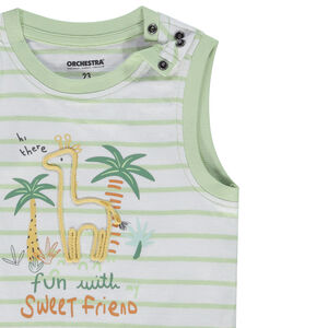 Conjunto de 2 piezas con estampado de jirafa para bebé niño 