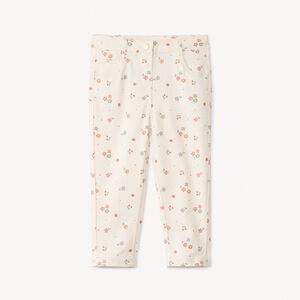 Pantalón de sarga con estampado floral para bebé niña 