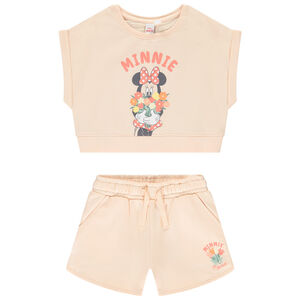 Conjunto camiseta de corte boxy + short Minnie Disney para niña 