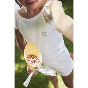 Combishort de cérémonie avec coeur brodé pour fille 