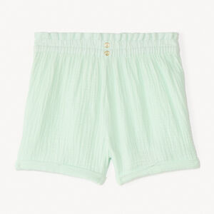 Pantalón corto unicolor de doble gasa para niña 