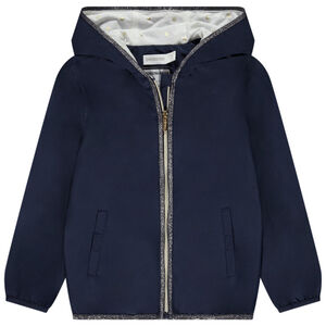 Chaqueta cortavientos lisa con forro estampado para niña 