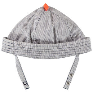 Gorro de rayas de algodón y lino para bebé 
