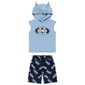 Conjunto con camiseta sin mangas con capucha divertida de Batman Warner para niño 