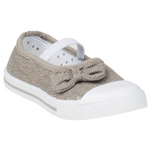 Zapatos de lona elástica con lazo para niña 