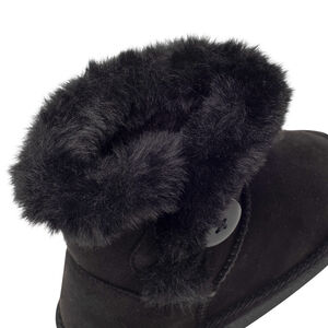 Botines de ante sintético forrados con botón decorativo para niña 