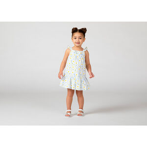 Vestido con tirantes volantes estampado de margaritas para bebé niña 