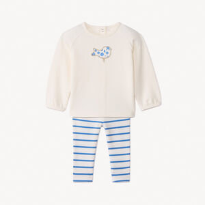 Conjunto de 2 piezas con pantalón largo de rayas para bebé niña 