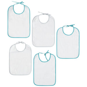 Pack de 5 baberos de rizo con acabado de sesgo en contraste 