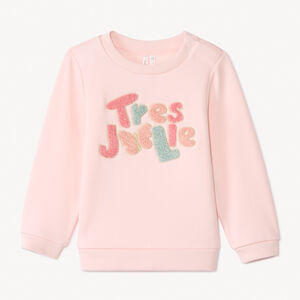 Sudadera de felpa con parches de bucles para bebé niña 