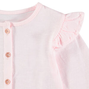 Chaqueta de algodón slub con mangas con volantes 