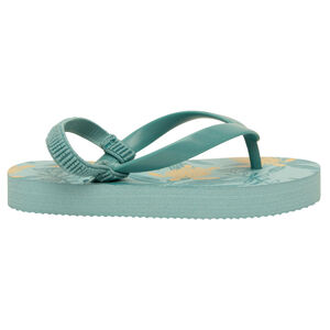 Chanclas estampadas de hojas y tortugas para niño con tiras ajustables según la edad. 