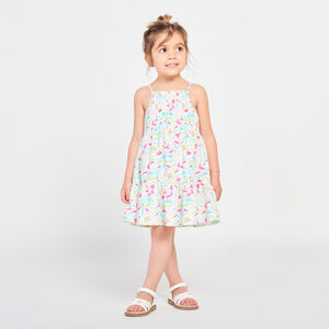 Vestido sin mangas con estampado de flores y leopardos para niña bebé 