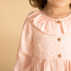 Vestido de manga larga con estampado moteado para niña bebé 