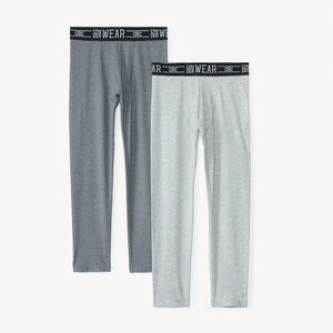 Lote de 2 calzoncillos largos lisos para niño 