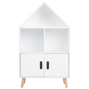 Biblioteca en forma de casa con 2 puertas 