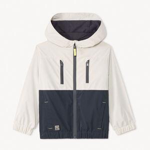 Cortavientos con capucha efecto color block para niño 