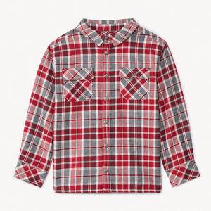Sobrecamisa de franela de cuadros manga larga para niño 