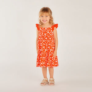 Vestido de punto cloqué con estampado de flores para bebé niña 