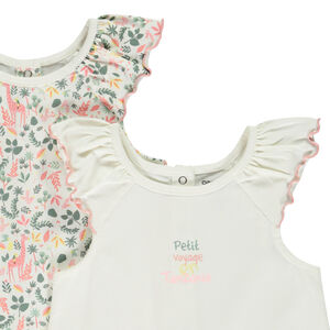 Lote de 2 monos cortos Tanzanie para bebé niña 