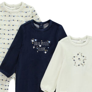 Pack de 3 peleles de terciopelo para niña con diferentes aperturas según la edad. 