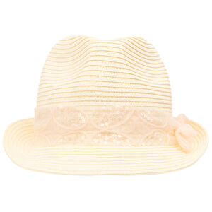 Chapeau trilby de paja con cinta de lentejuelas para niña 