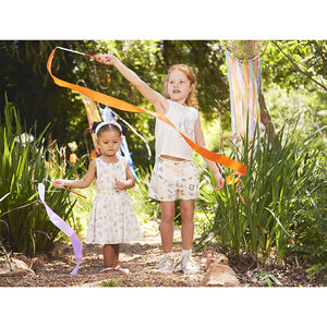 Vestido de ceremonia en satén estampado para bebé niña 