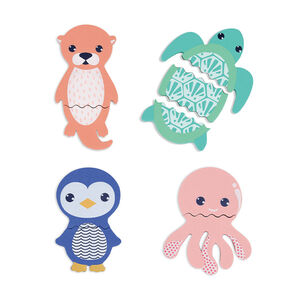 Set de 4 puzzles de baño intercambiables de espuma Animales marinos 