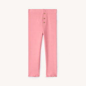 Camiseta lisa acanalada con botones para bebé niña 