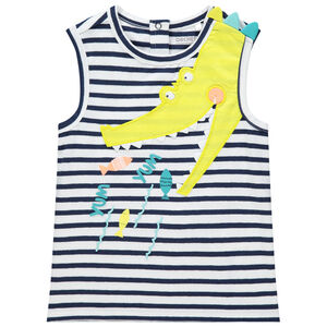Camiseta sin mangas rayas y cocodrilo 
