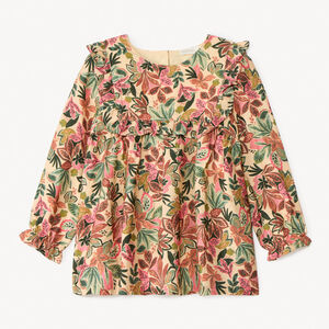 Túnica de manga larga con estampado de flores para niña 