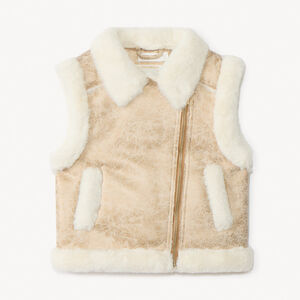 Chaleco sin mangas con efecto de pelo sintético contrecollado para niña 