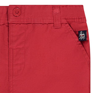 Bermudas lisas con etiqueta tejida para bebé niño 