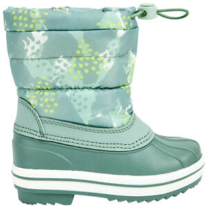 Después de esquiar verde impreso camuflaje con cordón de ajuste para niña 