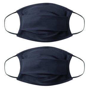 Lote de 2 mascarillas unicolor niño AFNOR de tela - Azul oscuro 