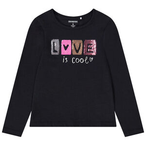 Camiseta de manga larga de jersey con lentejuelas mágicas para niña 