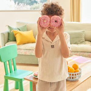 Polo de manga corta de felpa Mickey Disney para niño 