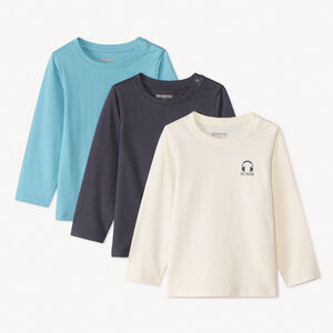 Lote de 3 camisetas de manga larga estampadas para bebé niño 