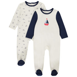 Pack de 2 peleles con motivos marinos para bebé niño con aberturas diferentes según la edad 