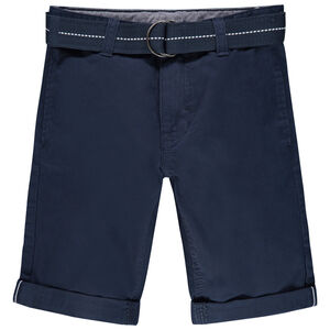 Bermudas de tela con cinturón tejido desmontable para niño 